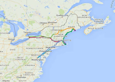 Un plan de viaje recogido en google-maps (2015)